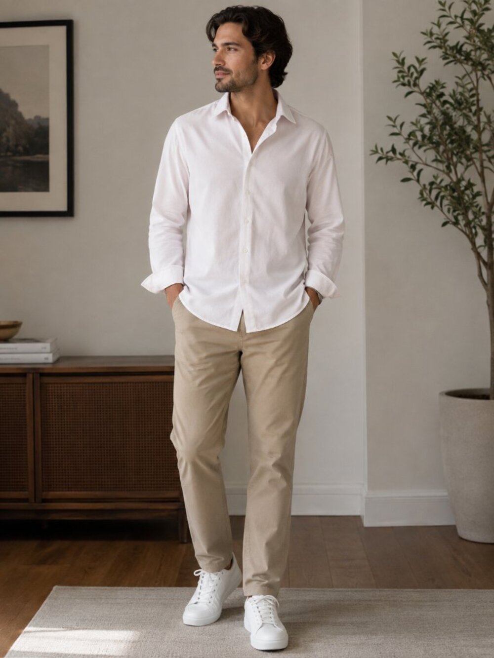 Porter & Ash White Button Down Shirt XL Long Sleeve Relaxed Fit